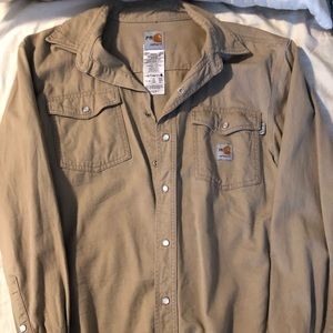 (2) Carhartt long sleeve fire retardant button ups